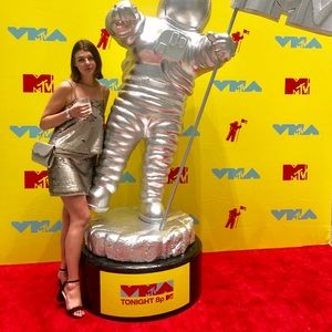 Express gold sequin draped dress size 4